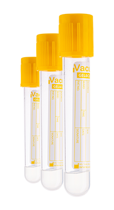 Пробірка VACUSEL з жовтою кришкою, гель та активатор згортання, 2 мл